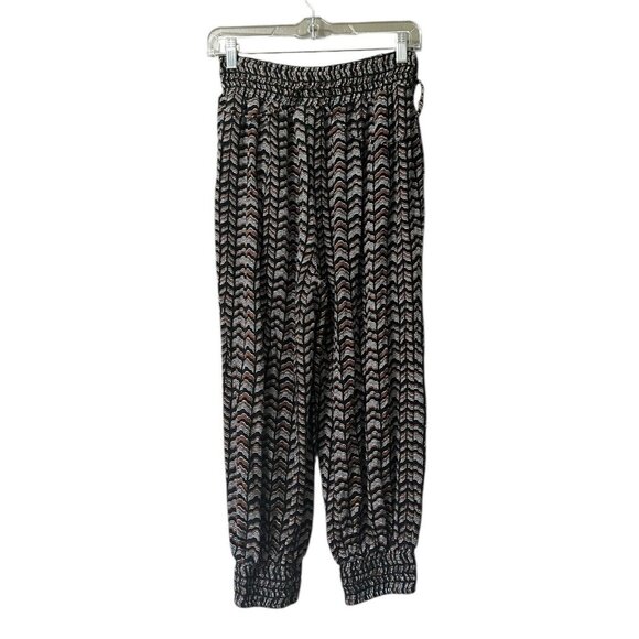 By Anthropologie Aztec Printed Smocked Jogger Pants‎ Sz Medium Loungwear Stretch - Picture 2 of 9